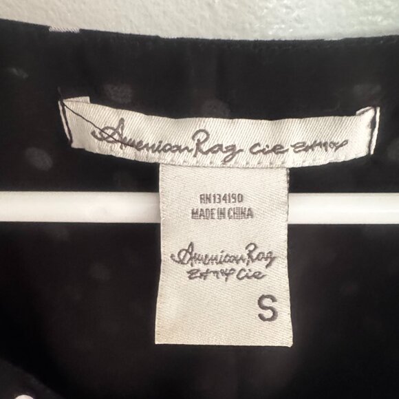 American Rag Size S Women's Black/White Polka Dot Flowy Dress - Picture 2 of 3